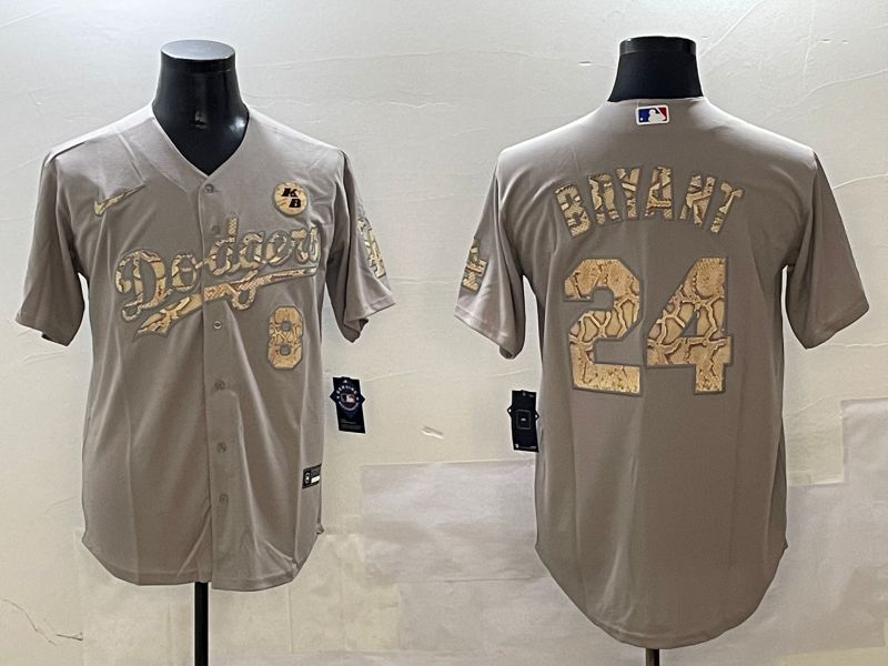 Men Los Angeles Dodgers #24 Bryant Grey Fashion Game 2025 Nike MLB Jersey style 306